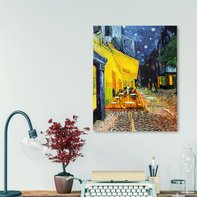 «Café Terrace at Night» par Vincent Van Gogh, reproduction d'art encadrée pour décoration murale