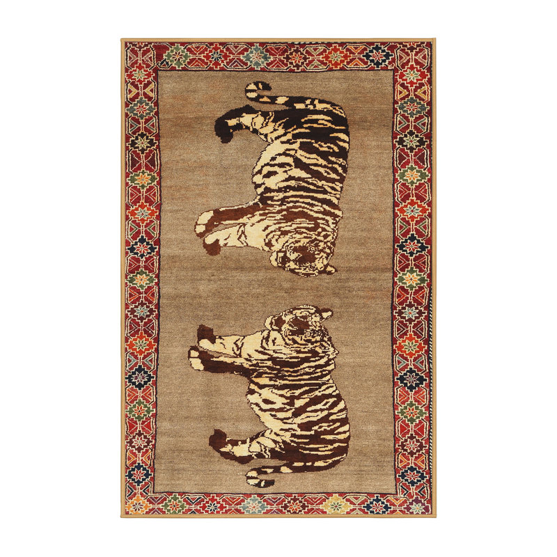 Tapis oriental brun / beige, Rectangle 2 pi x 5 pi