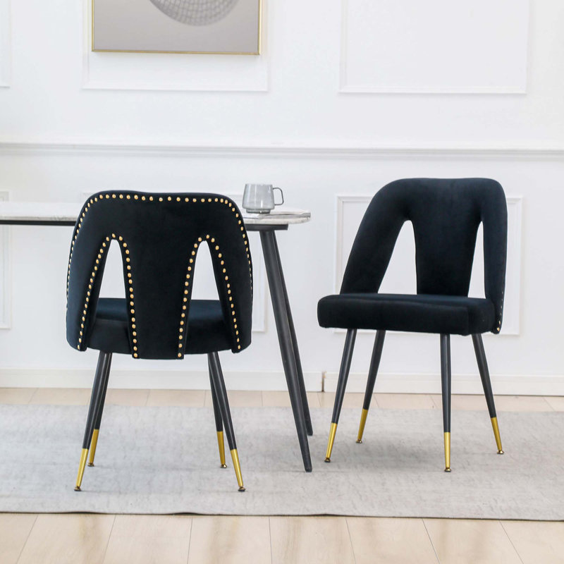 Chaise rembourrée Contemporary, Noir