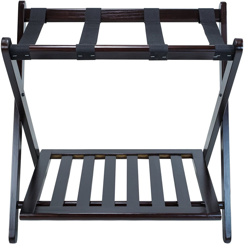 Porte-bagages pliable en bois, Espresso, H 22,25 po x l 26,75 po x P 16 po