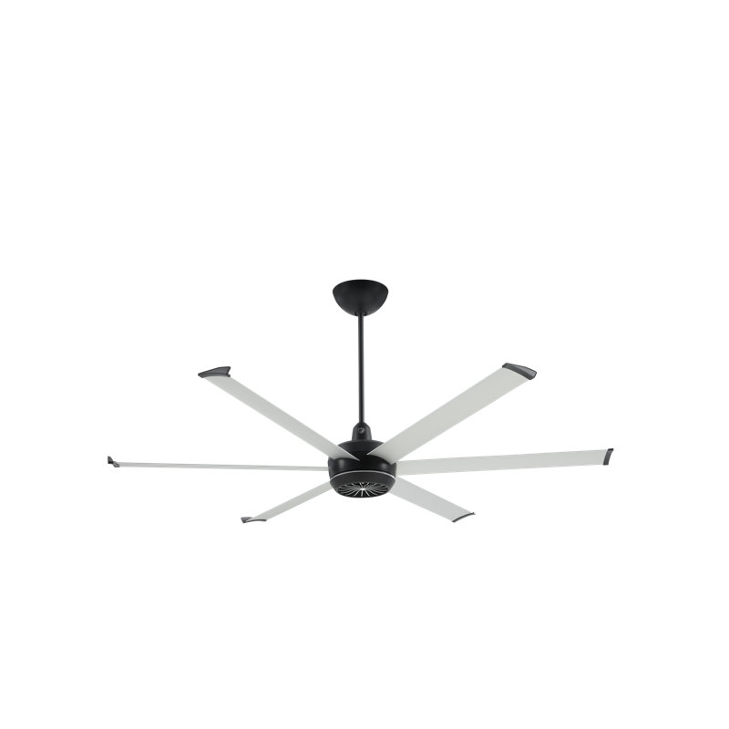 Turbo6 Smart Downrod Ceiling Fan, Brushed Silver, Anodized Aluminum