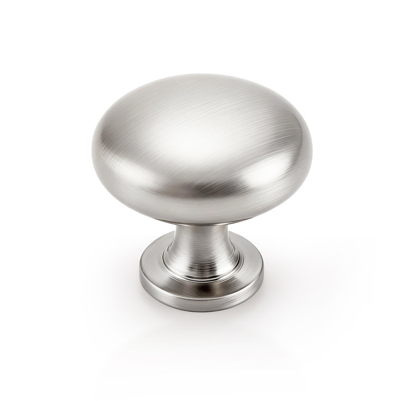 Single Hole Cabinet Knobs, Modern Style Drawer Pulls, Brushed Nickel