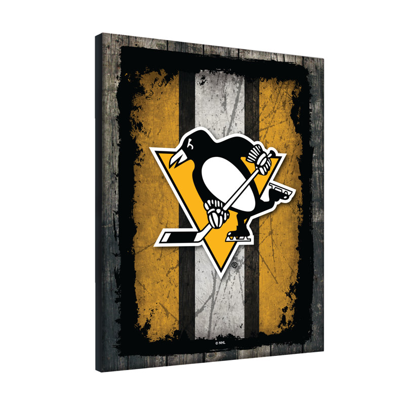 Art sur toile NHL Logo, Penguins de Pittsburgh, H 32 po x l 24 po x P 1 po