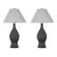 Lampe de table Cerulean Elegance - bleu gris - ensemble de 2