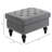 HOMCOM Ottoman With Storage For Living Room, 25" Storage Ottoman With Removable Lid, Button-Tufted Fabric Bench For Footrest And Seat With Wood Legs, Gray