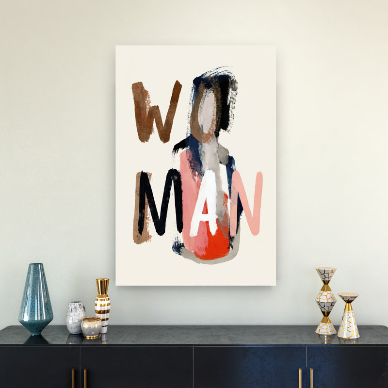 Portrait abstrait de femme abstraite, "Bold Colorful Portrait", art mural, 36" H x 24" W