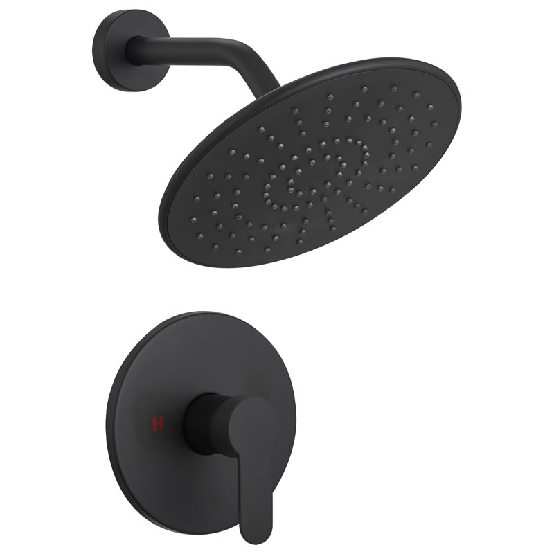 Volume Control Shower Faucet with Rough in-Valve, Matte Black 