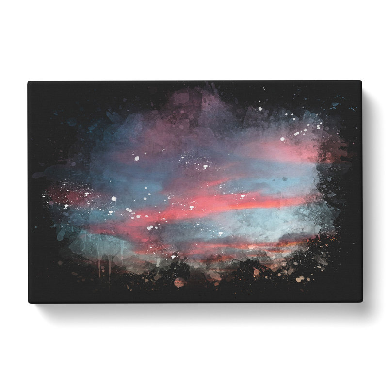 Sunset View Vol.2 Paint Splash - Wrapped Canvas, 60cm H x 91cm W x 3cm D