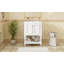 Meuble-lavabo de luxe moderne de 24 po avec lavabo en céramique, meuble de salle de bain avec tablette ouverte et rangement fermé-125847752