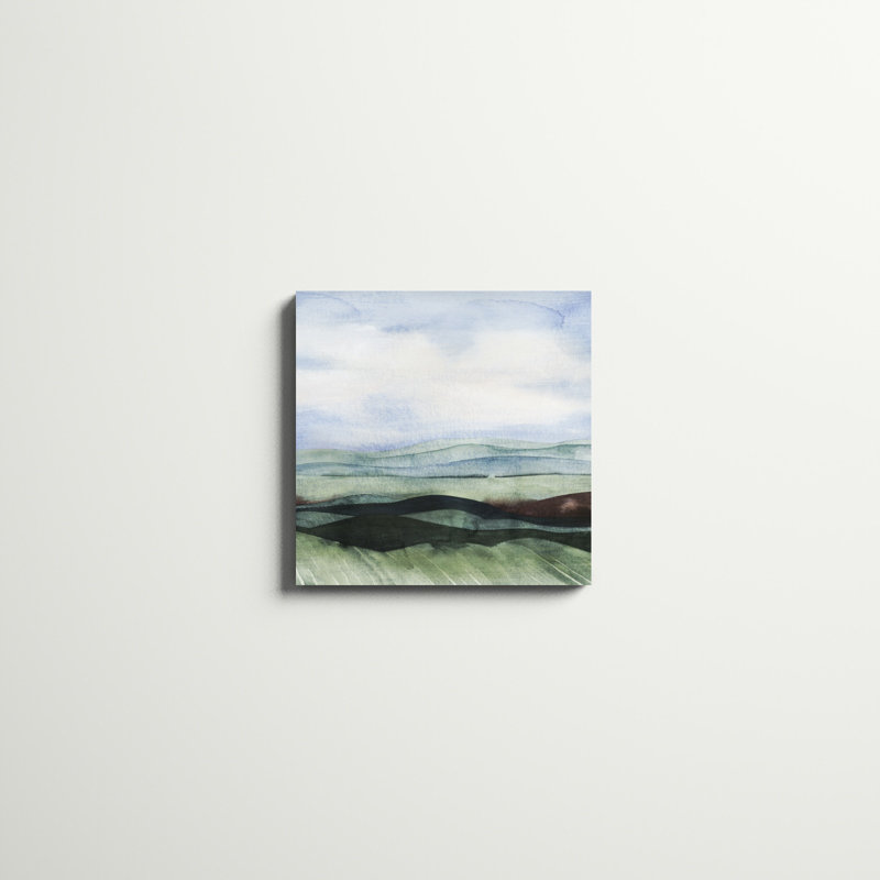 «Jeweltone Ridges I», peinture sur toile tendue, H 20 po x l 20 po