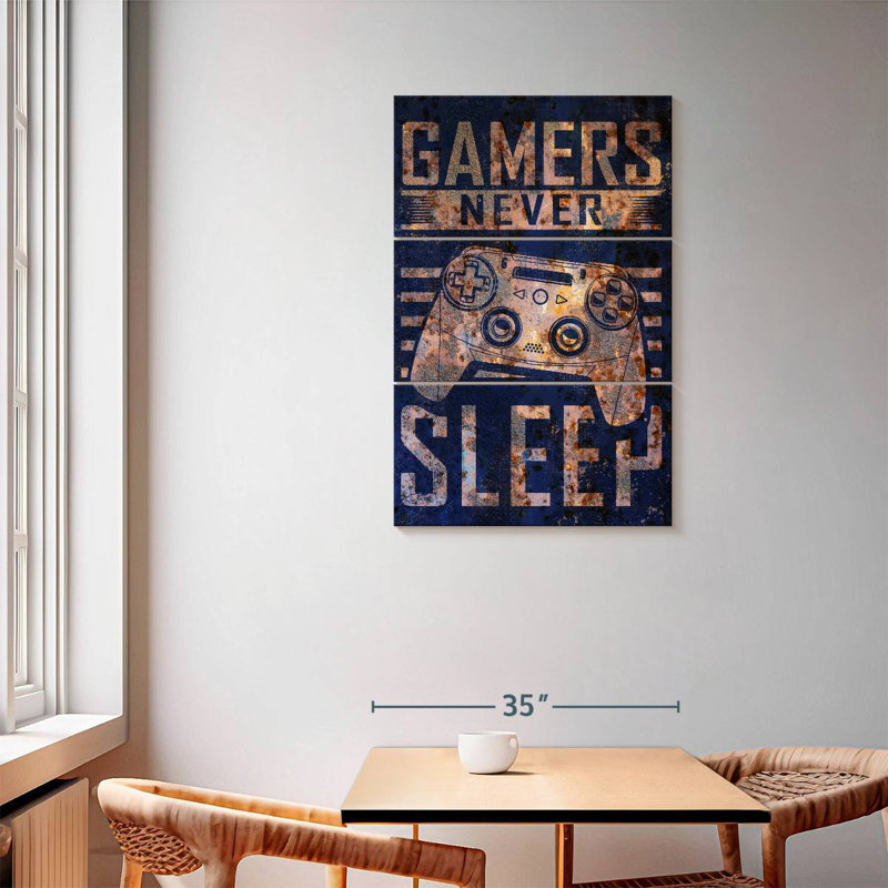 Senne Gamers Never Sleep Typography, 57" H x 36" W