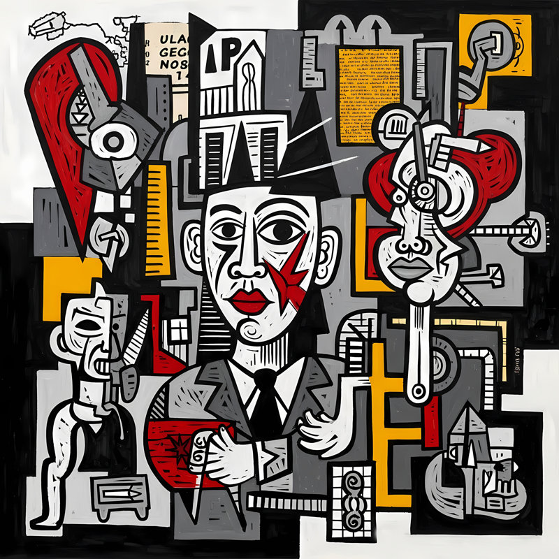 Cubist Conversations, H 24 po x l 24 po