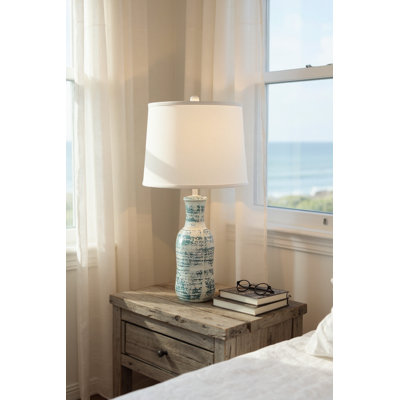 Nude/Nautical Faux Clay Water Jug Lamp