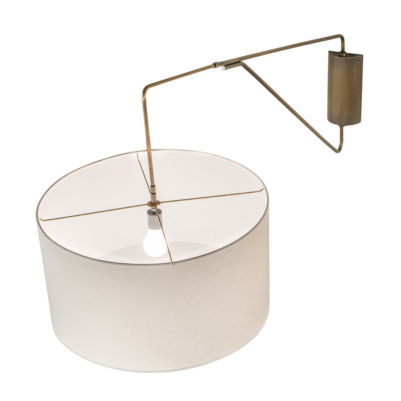 1 - Light Swing Arm, Antique Brass, 26" H x 22" W x 72" D