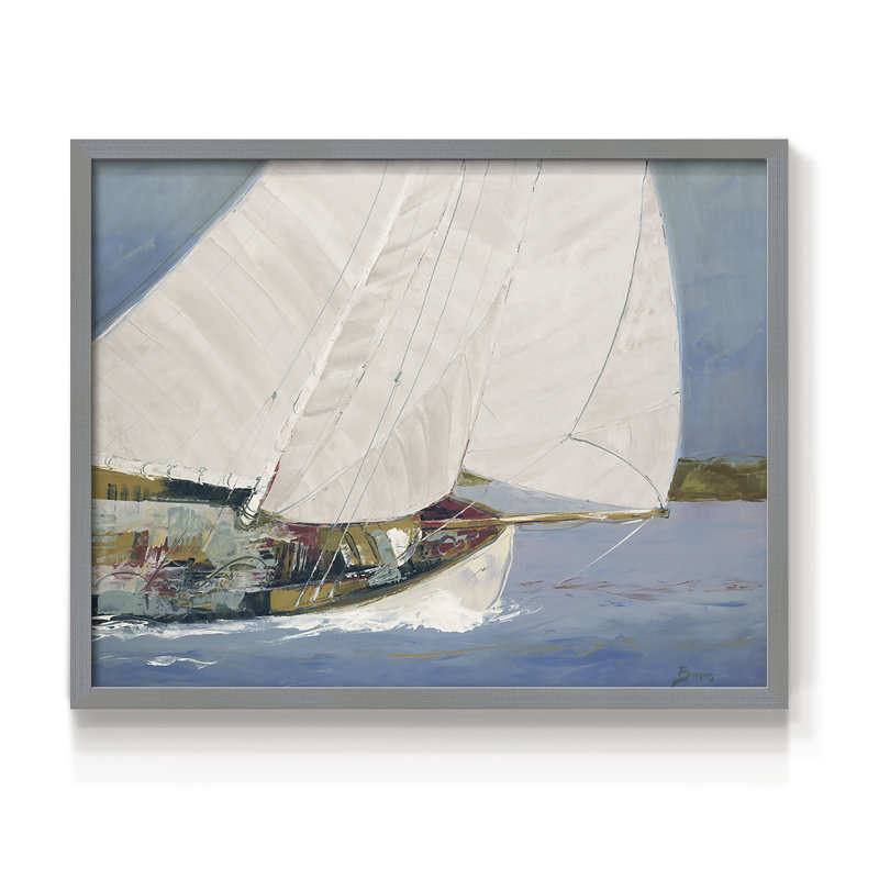 LAKE SAILING -Framed Print - Restickable