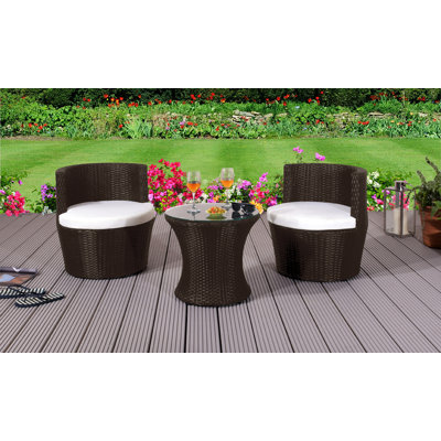 Dayana 2 - Person Round Patio Dining Set with Cushions included