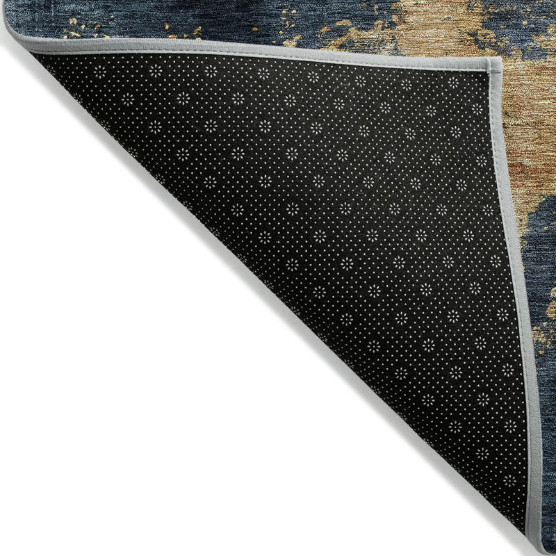 Chantille Blue Abstract Synthetic Washable 3' x 5' Area Rug