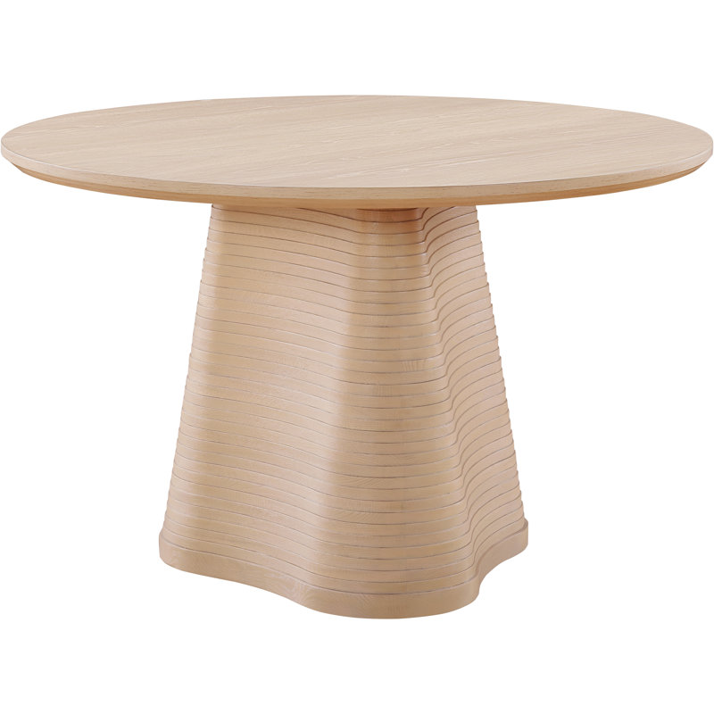 Izahia 48" Solid Wood Pedestal Dining Table, Natural