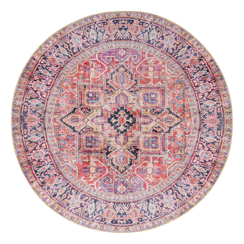 Prague Chenille Oriental Indoor Rug, Round 7'7"