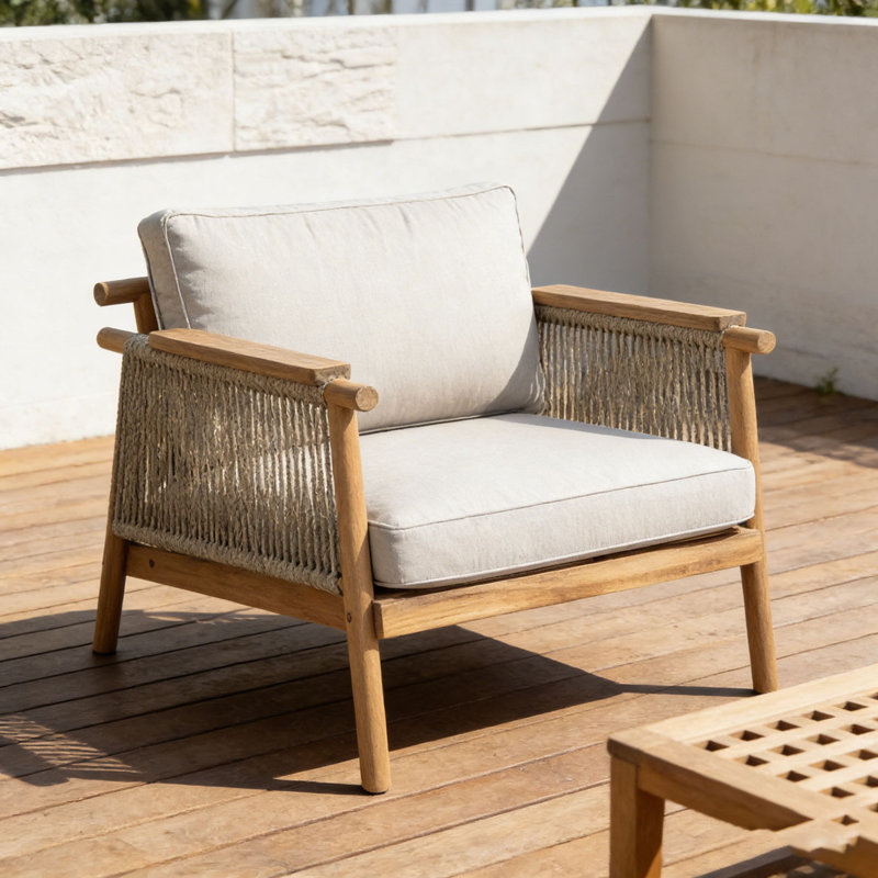 Outdoor Club Chair Set, Teak-QT1