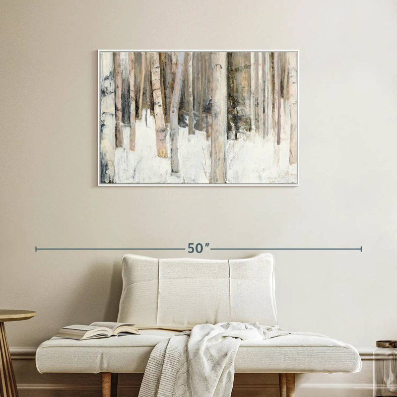 Lumière chaude d'hiver III, Cadre flottant blanc, 37 po x 25 po
