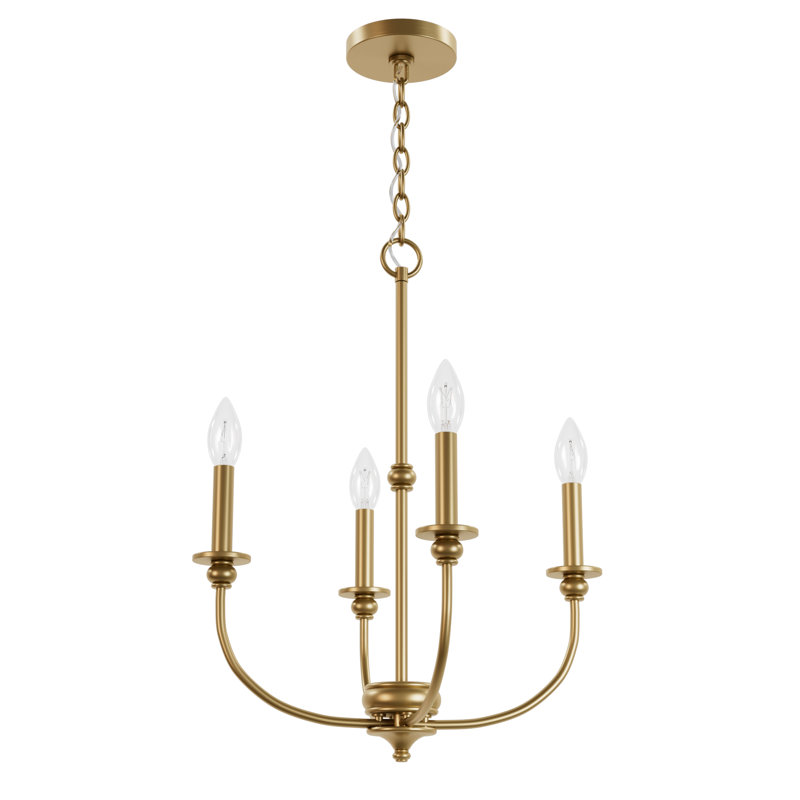 Plafonnier à 4 lumières Hunter Southcrest, H 23,25 po x l 18 po x P 18 po, Or luxueux