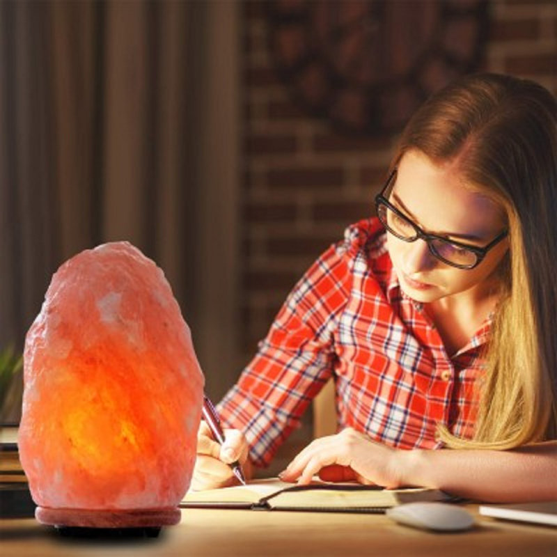 Himalayan Glow Salt Lamp with Wooden Base - 6 Lbs