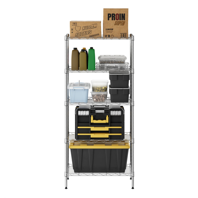 Canika Stainless Steel Storage Rack, 121.92cm H x 55.88cm W x 30.48cm D, Stainless Steel