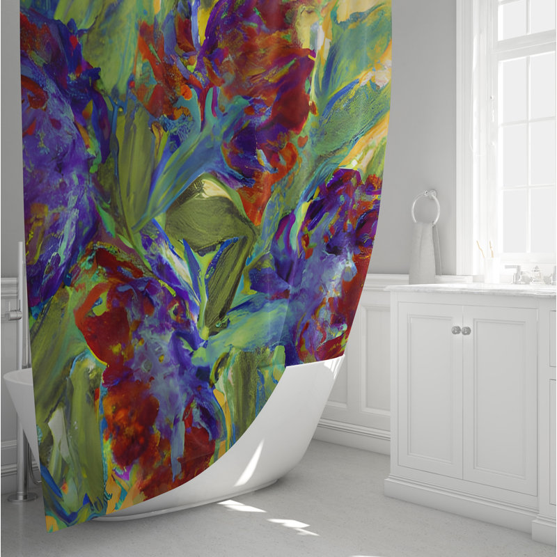 Astromeritis Floral Shower Curtain, 72" H x 70" W