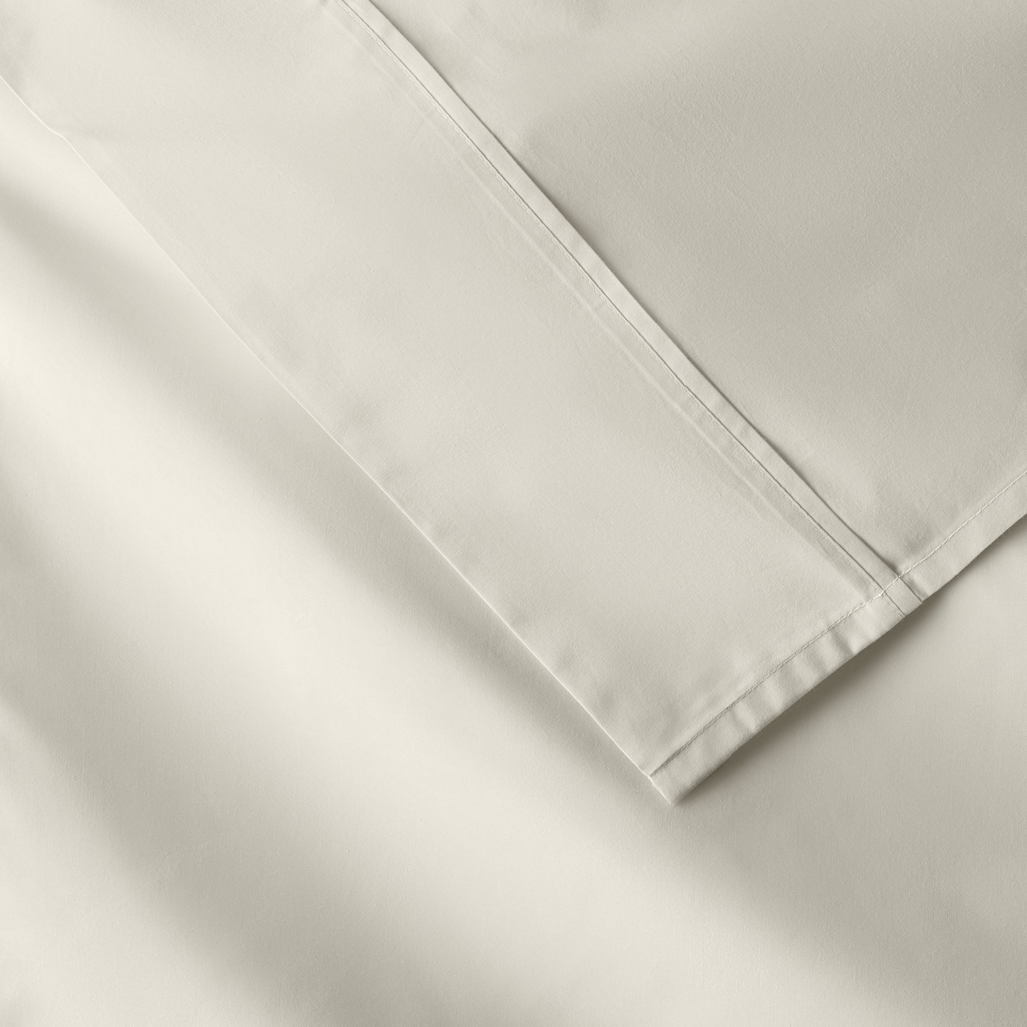 Emrik Brushed Organic Cotton Percale Sheet Set, Queen, Sand