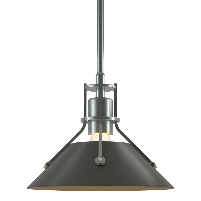 Henry 1 - Light Single Cone Pendant, Vintage Platinum, Dark Smoke