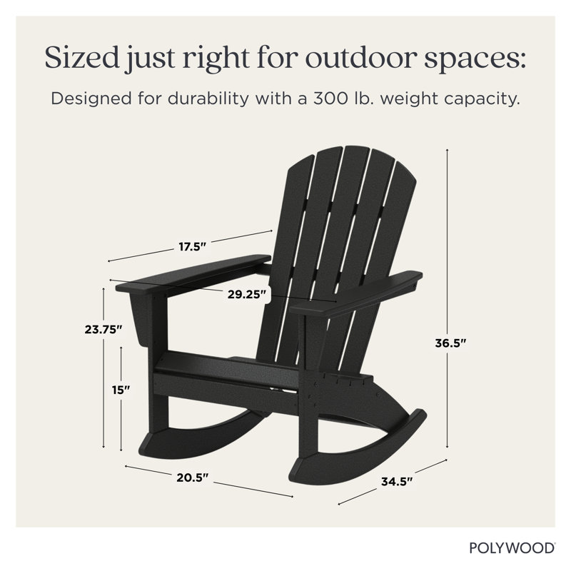 Chaise berçante Adirondack POLYWOOD Nautical, Blanc