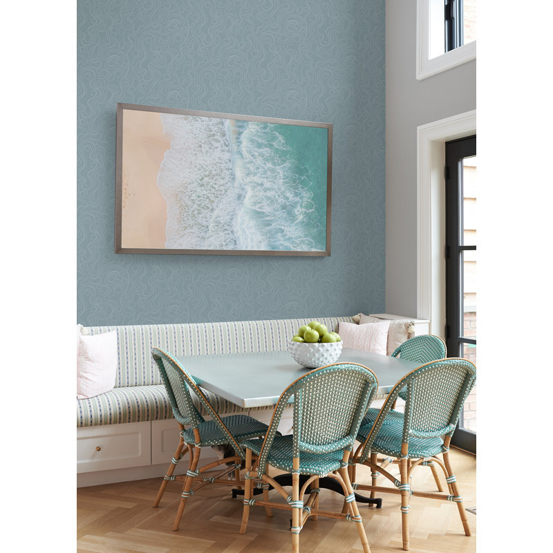 Rouleau de papier peint adhésif L 18 pi x l 20,5 po Lineation, Bleu