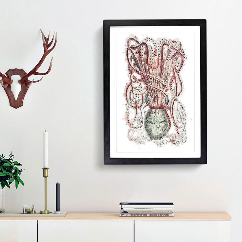 Cuttlefish by George Shaw - Framed Print, 48cm H x 36cm W x 2cm D, Black Framed