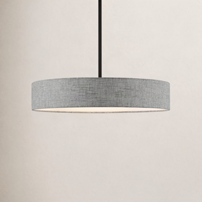 Lustre cylindrique 1 lumière à abat-jour Silke, Noir
