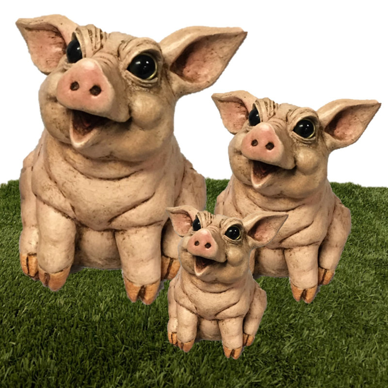 Ensemble de 3 statues de jardin fantaisiste Country Prison