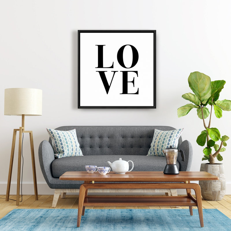«Love», reproduction sur toile, Toile encadrée noire, H 24 po x l 24 po