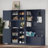 Multifunctional Left-Right Combination Hall Cabinet (Can Be Used Separately) With Storage And 4 Hooks, Storage Cabinet/ Hall Tree 2 In 1 For Living Room, Kitchen And Hallway-1441203528