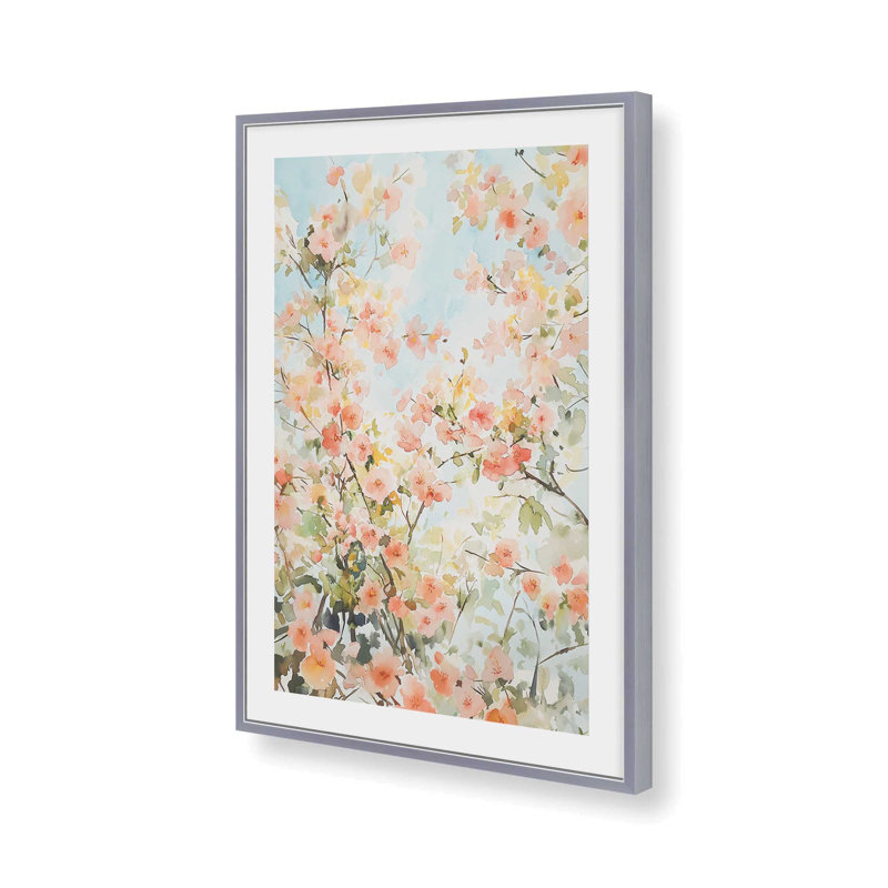 «Blossoms in Spring Light I», reproduction encadrée, H 15,25 po x l 12,25 po, Chrome poli