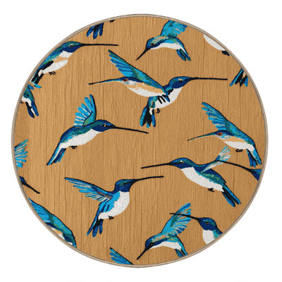 Washable Hummingbirds Hawaiian Area Rug