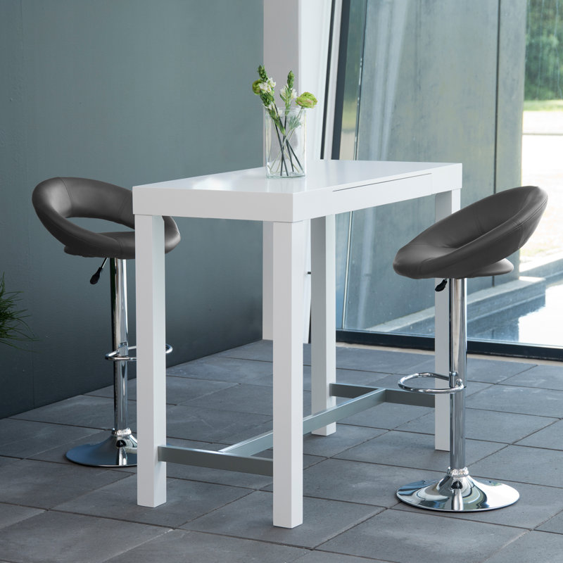 Cathline Swivel Upholstered Adjustable Height Counter Stool with Metal Frame, Black
