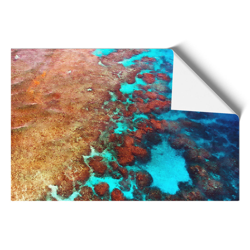 The Great Barrier Reef Coral Painting - Frameless Print, 42cm H x 59cm W x 0.1cm D