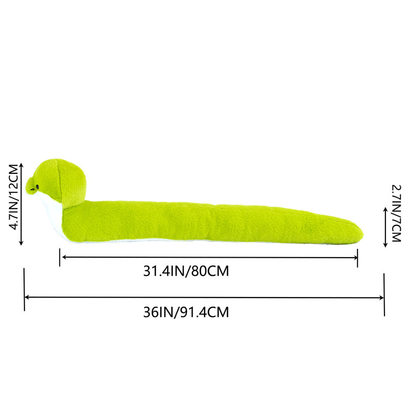Heavy Duty Door Draft Stopper, 7" H x 4" W x 36" D, Serpent vert