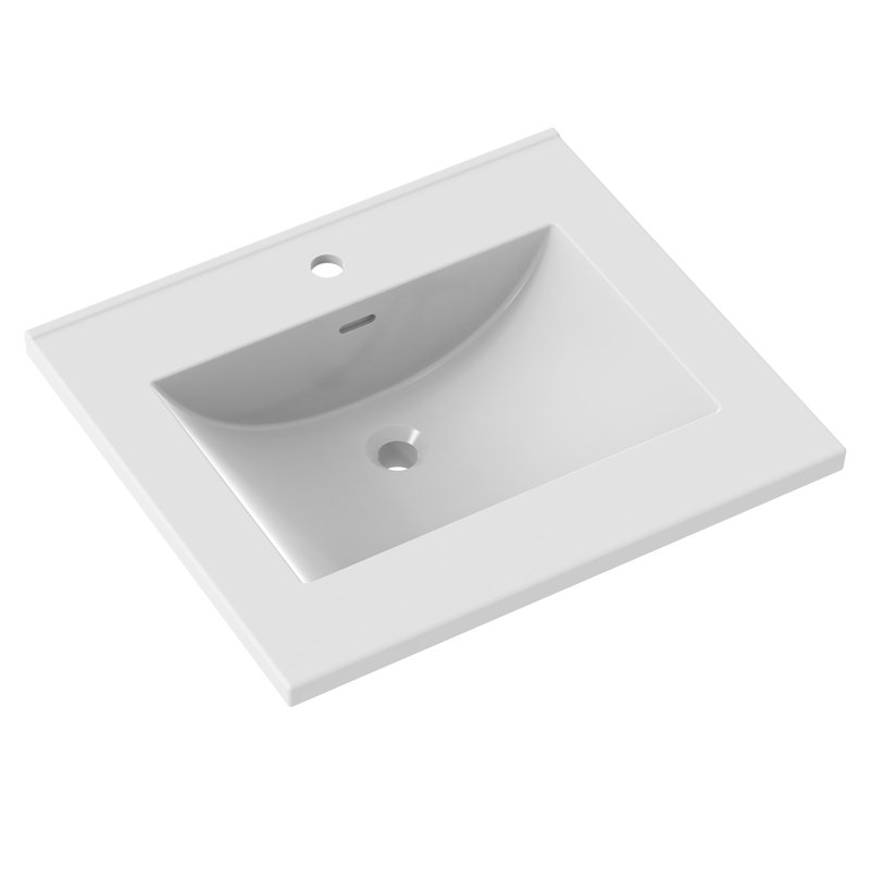 25" Ceramic Top 3 cm thick White, Single