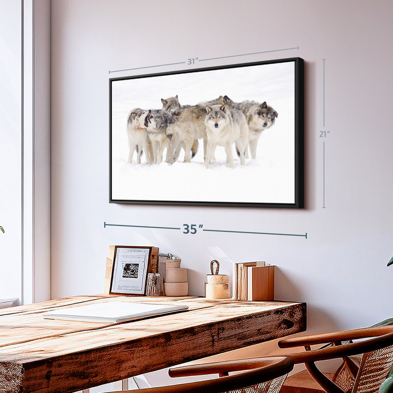 " Timber Wolf Pack Wall Art ", 21" H x 31" W