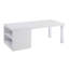 Table basse blanche ultrabrillante et chrome