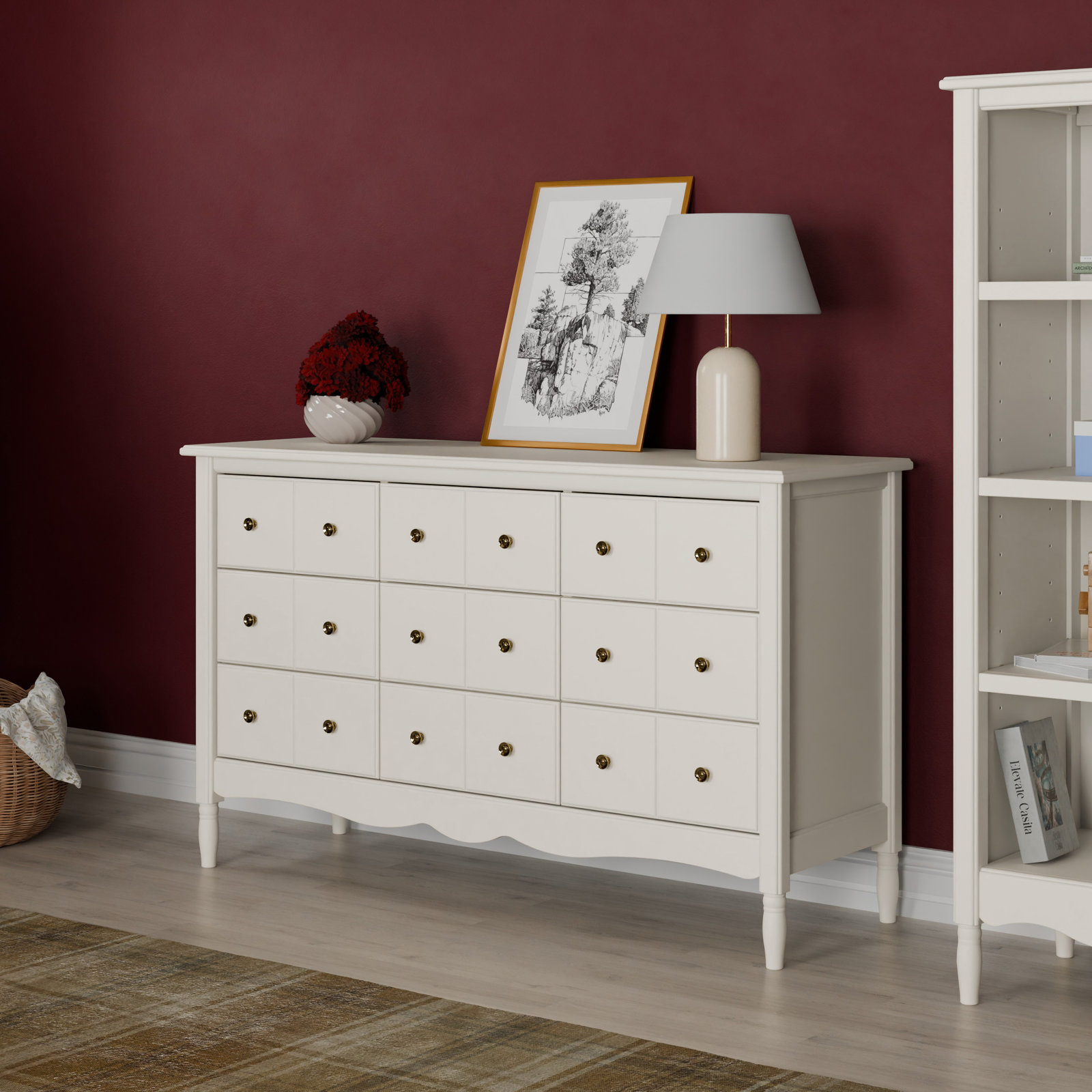 Liberty 9-Drawer Dresser, Warm White