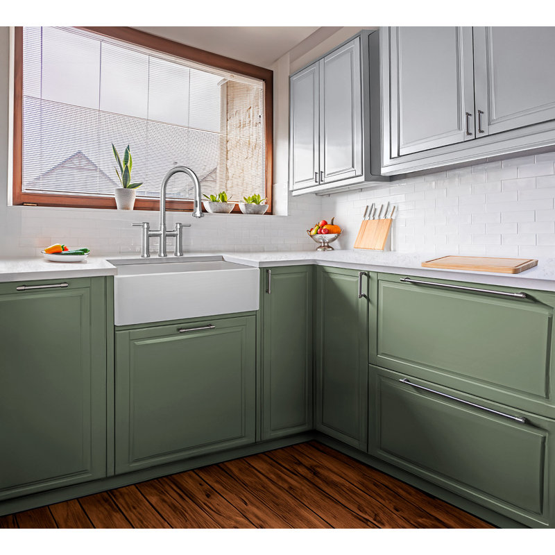 Whitehaus Collection 33” Reversible Single Bowl Fireclay Kitchen Sink: Plain, Concave Front Apron, White