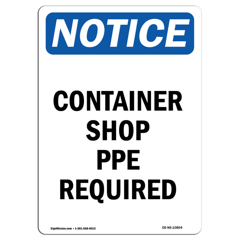Container Shop PPE Required Sign