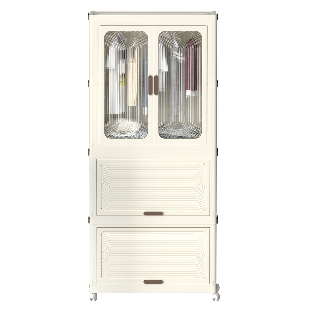 Ebern Designs Portable Rolling Wardrobe Closet With 4 Cubes & Hanging ...